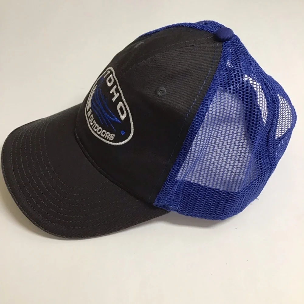 TOHO Marine Outdoors Hat Mesh Cap Adjusts Blue Gray White Lake Boating Sea